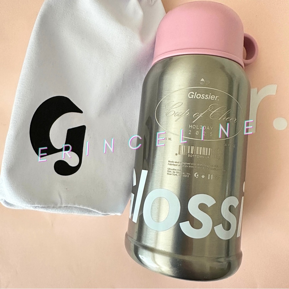Glossier Tumbler Classic Pink Holiday 2025 16 Oz